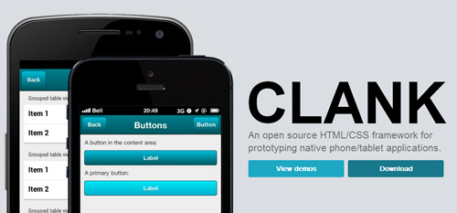 CLANK-Free-HTMLCSS-Framework-for-Prototyping-Phone-Tablet-Apps